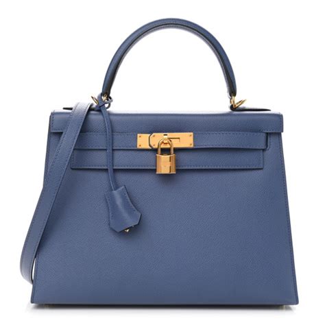 HERMES Epsom Kelly Sellier 28 Bleu Brighton